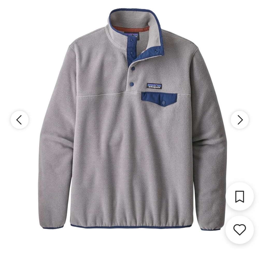 Patagonia Synchilla Gray and Blue Fleece Pullover